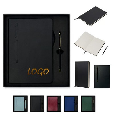 A5 Hard Cover Notebook & Metal Pen Gift Set